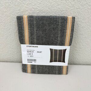 Ikea Stortimjan 20x20" Cotton Stripe Throw Pillow Cushion Cover NEW